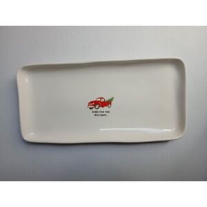 Rae Dunn Home For The Holidays Truck Tree Serving Tray Platter Christmas New